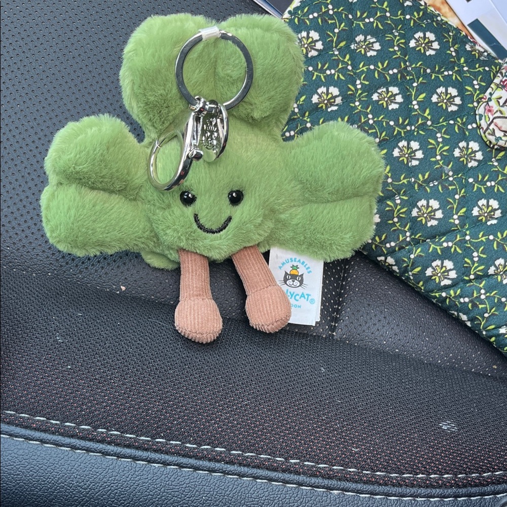 Jellycat Green Plush Leaf Keychain